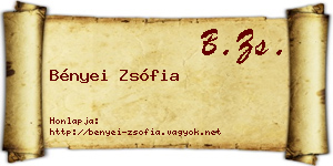 Bényei Zsófia névjegykártya